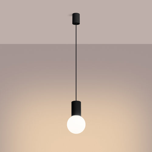 Sollux Lighting Hanglamp HALO 1 zwart - 12x12x120cm