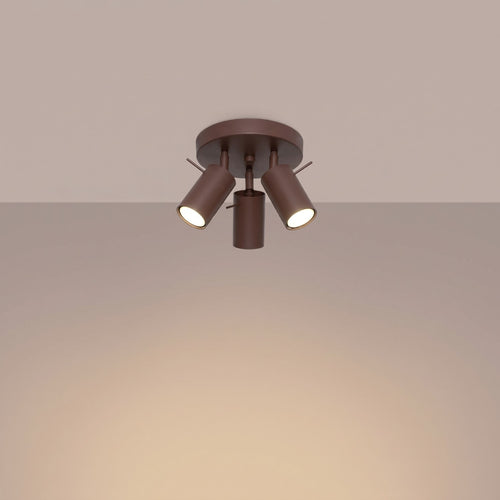 Sollux Lighting Plafondlamp RING 3P bruin - 25,7x25,7x14,5cm