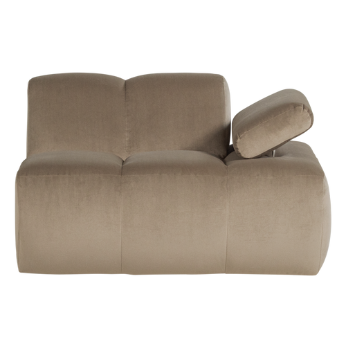 WOOOD 1-zits bank arm rechts Mojo - Velvet - Khaki - 74x124x97