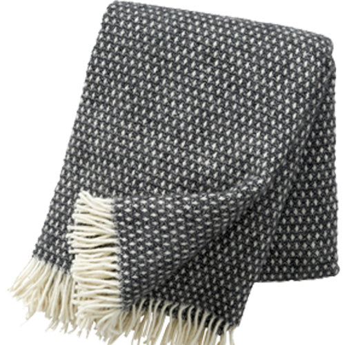 Klippan 100% wollen deken - Knut - donkergrijs - 130x200cm