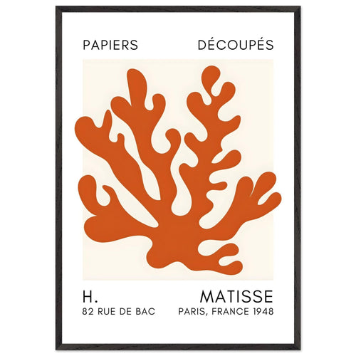 Artfulprints Poster met Lijst Matisse – Saltflower shapes orange   - 70x100 cm - Oranje