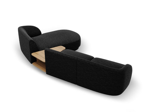 Micadoni Rechte modulaire bank Miley 3-zits, structurele stof antraciet - 178x303x70cm