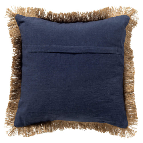 NEMO - kussenhoes 45x45 cm - gerecycled - jute franjes - Spellbound - blauw