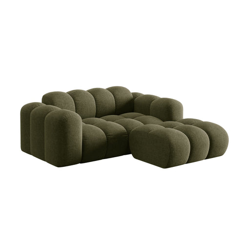Cosmopolitan Design - Rechter hoekbank Treno 2-zits, chenille groente - 164x180x70cm