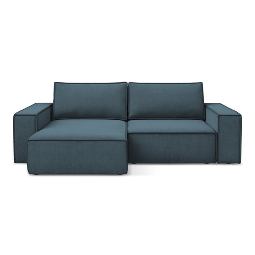LaMiaSofa hoekbank links Livorno - textuurstof - jeans - 257x148x82