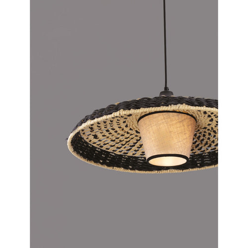 Nova Luce CAPA Dome hanglamp voor plafond, natuurlijk, zwart, E27, 1x12W