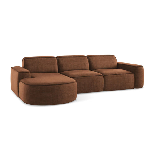 LaMiaSofa hoekbank links Melissa - textuurstof - terracotta - 284x166x70
