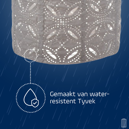 Lumiz solar lampion - mandela cylinder - 18 cm - licht taupe - vtwonen shop