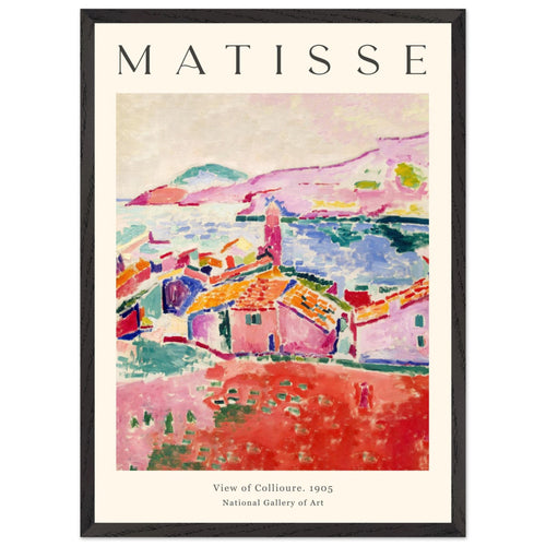 Artfulprints Poster met Lijst Matisse - View of Collioure 1905   - 50x70 cm - Meerkleurig
