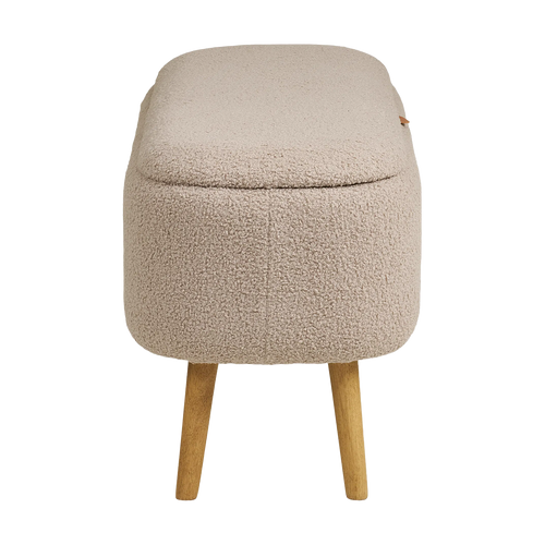 Artichok Rebecca Bankje Met Opbergruimte Beige Bouclé - 95 x 45 cm