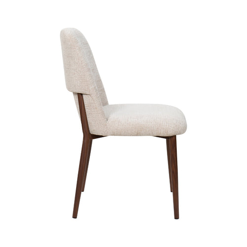 Giga Meubel Eetkamerstoel Sophie - Stof/Metaal - Beige - Set van 2