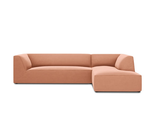Micadoni rechter hoekbank Ruby 4-zits, flueel, roze - 180x273x69cm