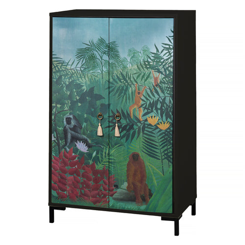 Buffet en MDF met 2 decoratieve deuren, motief diep jungle-groen WALTER - vtwonen shop