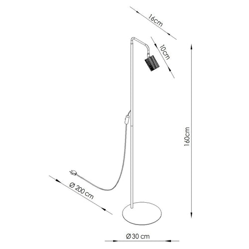 Sollux Lighting Vloerlamp RAYO 1 bordeaux - 30x30x160cm