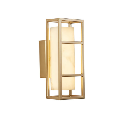 Searchlight Mirage LED-wandlamp, mat goud en gemarmerd hars
