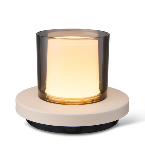 Lighto | Tafellamp bruin met rookglas solar voor buiten | Dimbaar | Oplaadbaar | Werkt op zonne-energie - vtwonen shop