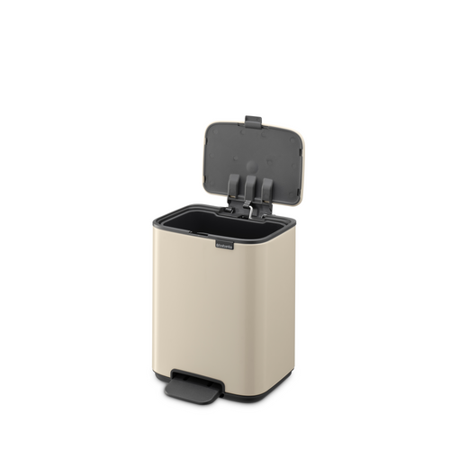 Brabantia Bo Pedaalemmer, 4 liter, stil sluitend, kunststof binnenemmer - Soft Beige