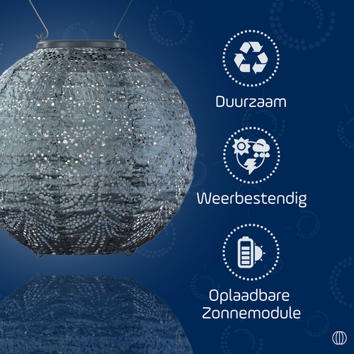 Lumiz solar lampion - folia rond - 320 cm - grijs blauw - vtwonen shop