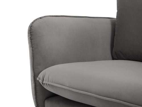 Cosmopolitan Design Fauteuil Vienna flueel, lichtgrijs - 94x97x95cm
