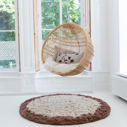Interieur05 vloerkleed Pilo - hoogpolig - beige/bruin - Ø160 cm