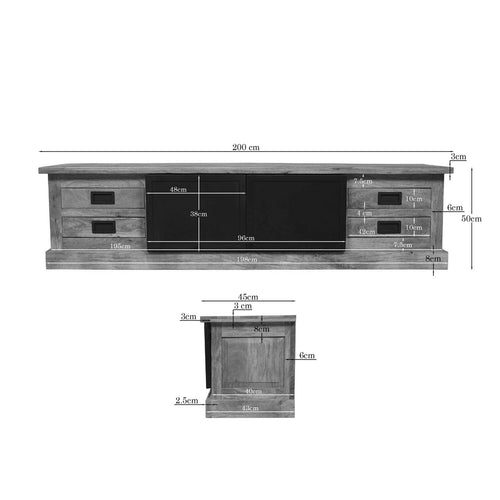 Starfurn Tv-meubel Noa - Naturel Hout - 200x45x50cm