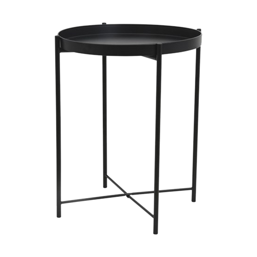 Lisomme Susan metalen bijzettafel zwart - Ø 38 cm