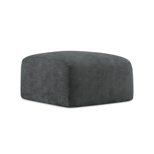 LaMiaSofa Poef Savona - chenille stof - donkergrijs - 65x65x40