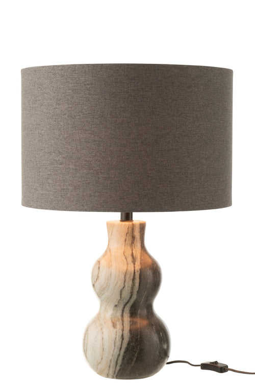 J-Line tafellamp Marmer - steen - zwart/grijs
