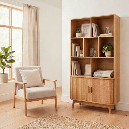 Calicosy - ERNEST Boekenkast Woonkamer - Licht hout - 40x80x157,5 cm
