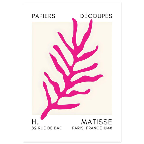 Artfulprints Poster met Lijst Matisse – Ocean flora pink   - 70x100 cm - Roze