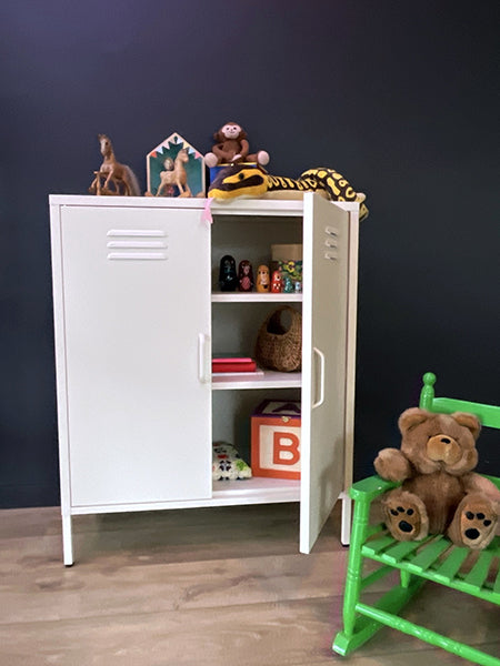 MaximaVida metalen lockerkast Finn 80 x 40 x 102 cm ivoor - 2 schappen - vtwonen shop