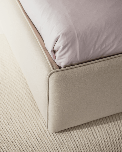 noo.ma gestoffeerd bed met opbergruimte, Earthy Green, lits-jumeaux