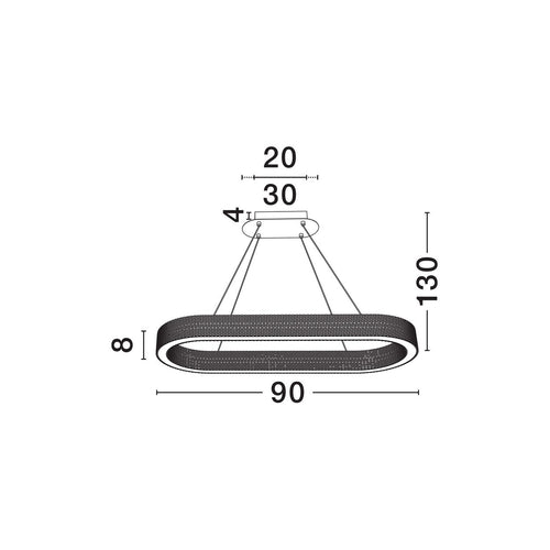Nova Luce KINARA Geïntegreerde LED-hanglamp voor plafond, platina goud, Triac dimbaar, 70W, 5444lm, 3000K