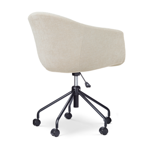 Nolon Nout-Otis Bureaustoel Cotton Beige - Armleuningen - Zwart - vtwonen shop