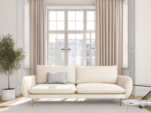 Cosmopolitan Design Bank Vienna 3-zits, flueel, lichtbeige - 92x200x95cm