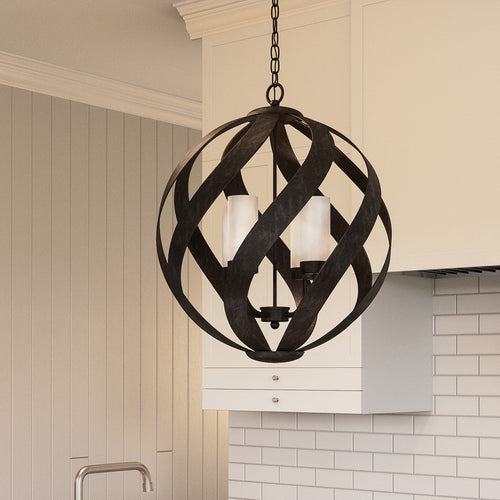 Elstead Quoizel Blacksmith Bolvormige Plafondlamp Oud Zwart, IP44