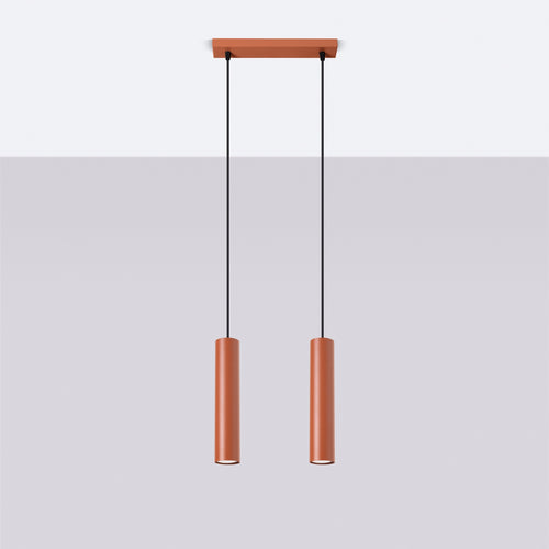 Sollux Lighting Hanglamp LAGOS 2 rood oker - 30x6x105cm