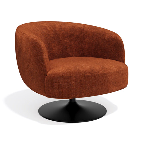 Sia Home - Fauteuil OSKA - Chenille fluweel - Terracotta - 77cm