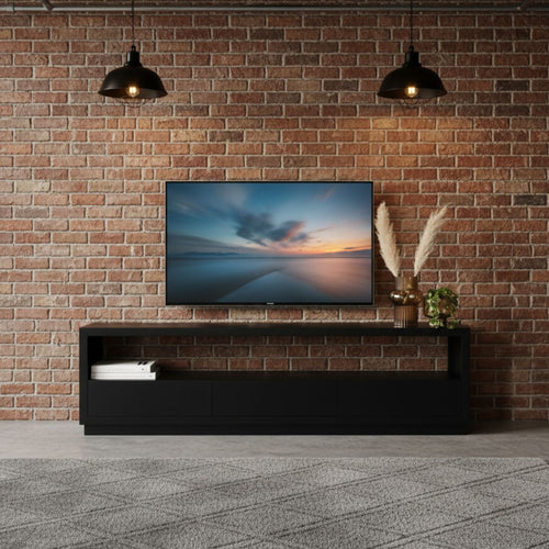 Giga Meubel Tv-Meubel Luxurious - Zwart Mangohout - 180x40x50cm - vtwonen shop