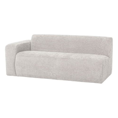 WOOOD 2-zits bank arm links Mojo Base - Wollig - Ecru - 74x185x97