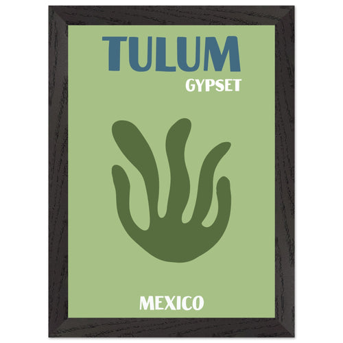 Artfulprints Poster met Lijst Mexico - Tulum Gypset   - A4 21x29.7 cm - Groen