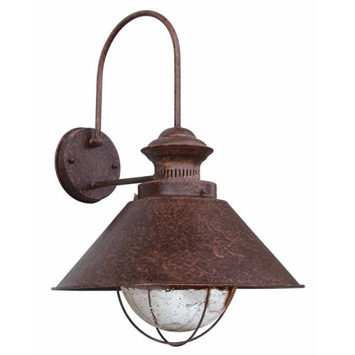 Faro Nautica-P - 1 Light Outdoor Small Dome Wandlamp Roestbruin, E27