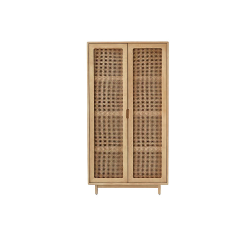 Tikamoon Kast van massief iepenhout en vlechtwerk - Naturel - vtwonen shop