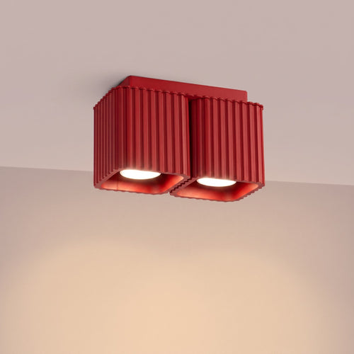 Sollux Lighting Plafondlamp RIFF 2 rood GU10 - 20,5x10x12cm