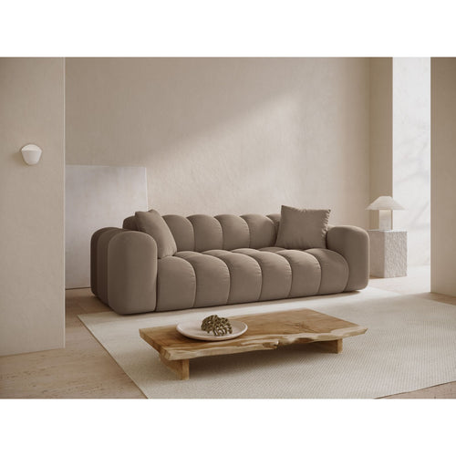 Cosmopolitan Design - Bank Treno 4-zits, flueel cappuccino - 94x240x70cm