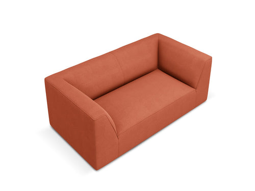 Micadoni Bank Ruby 2-zits, structurele stof, koraal - 93x174x69cm