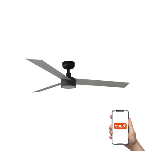 Faro Cruiser Cruiser 132cm Smart LED Plafondventilator Mat Zwart, Aluminium Bladen CCT