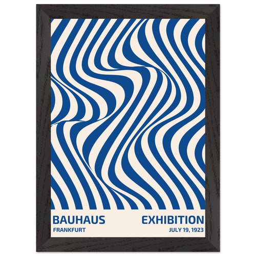 Artfulprints Poster met Lijst Bauhaus - Exhibition Frankfurt blue   - A4 21x29.7 cm - Blauw