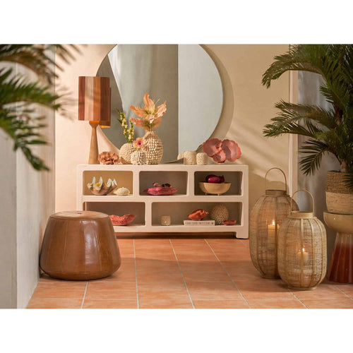Light & Living poef Dovio - bruin - Ø56cm