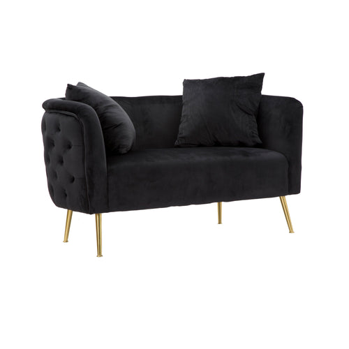 Mauro Ferretti bankje - 127x74x71 cm - zwart/goud